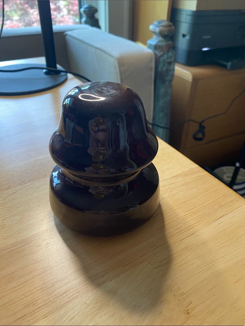 Glazed Brown Ceramic Insulator